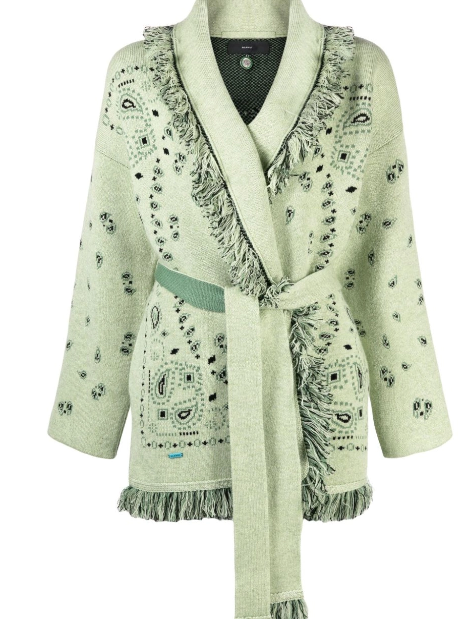Alanui Women Icon cardigan cashmere bandana-jacquard 0422